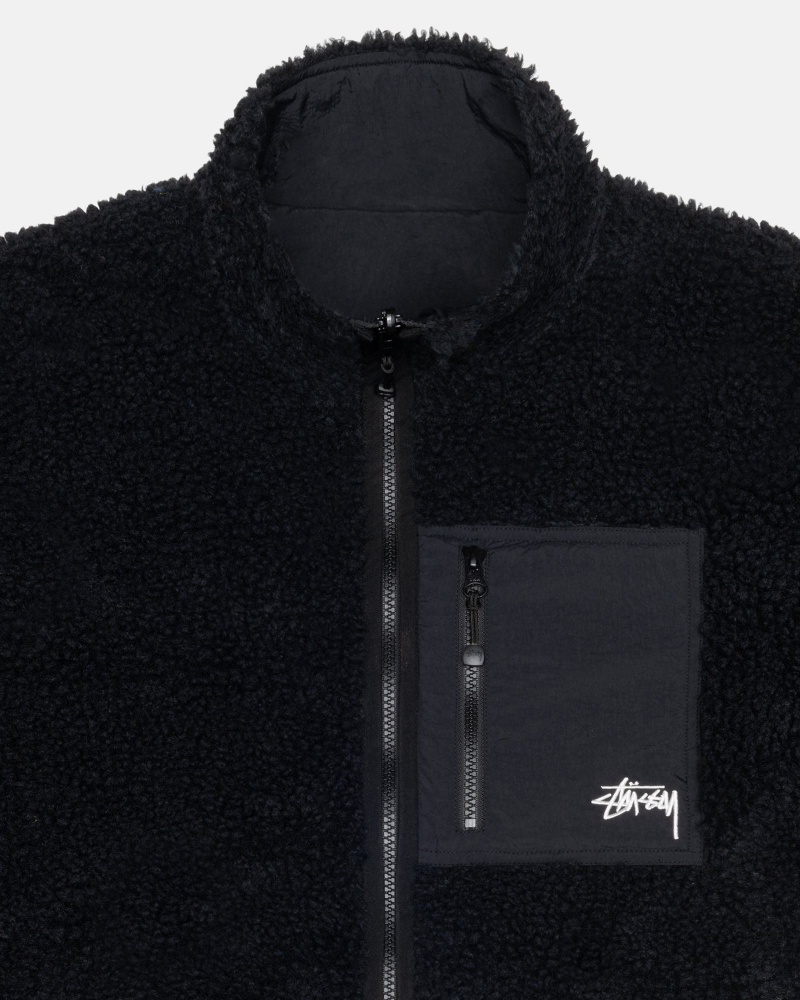 Stussy Sherpa Reversible Jassen Zwart | 14690-BQGF