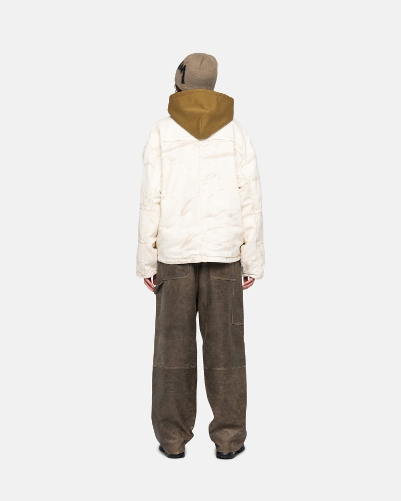 Stussy Shop Distressed Canvas Jassen Khaki | 80169-OIFR