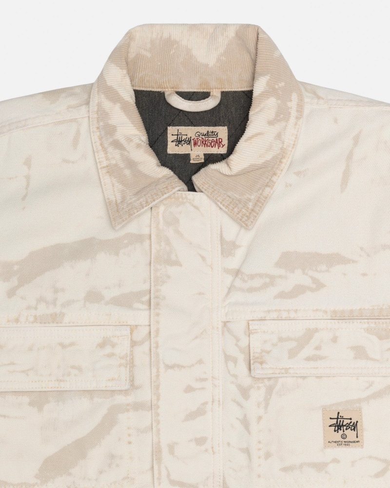 Stussy Shop Distressed Canvas Jassen Khaki | 80169-OIFR