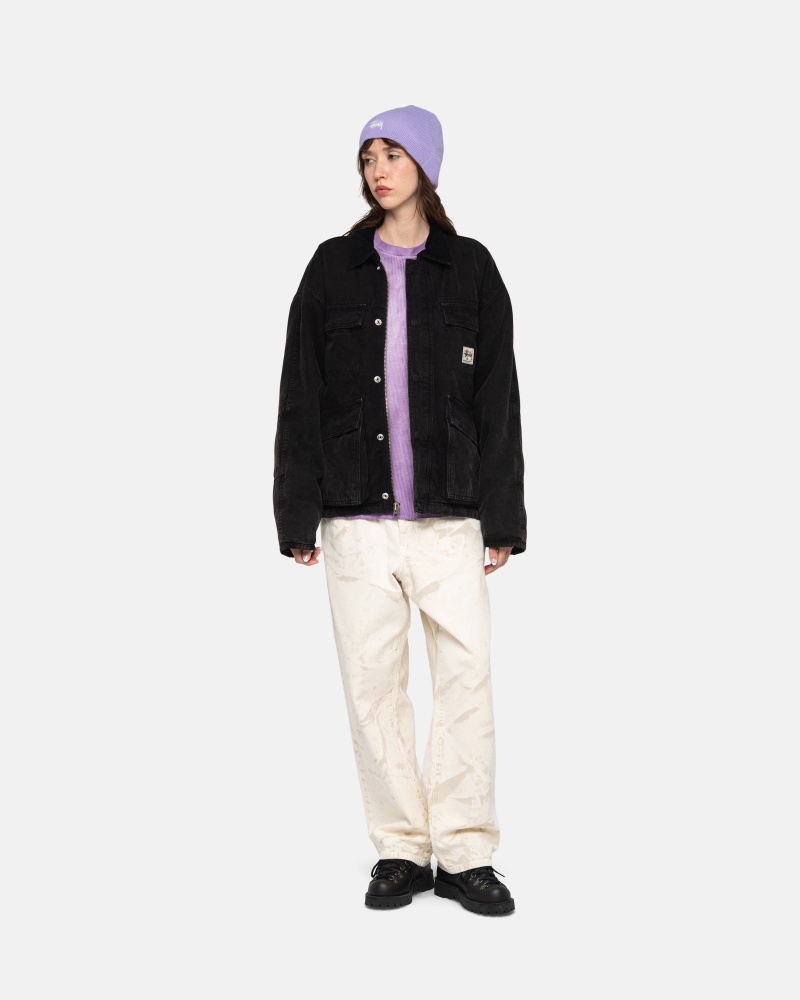 Stussy Shop Washed Canvas Jassen Zwart | 31469-DVYU