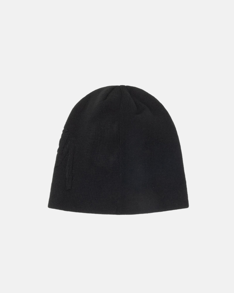 Stussy Skullcap Embossed Smooth Stock Hoeden Zwart | 50726-WZED