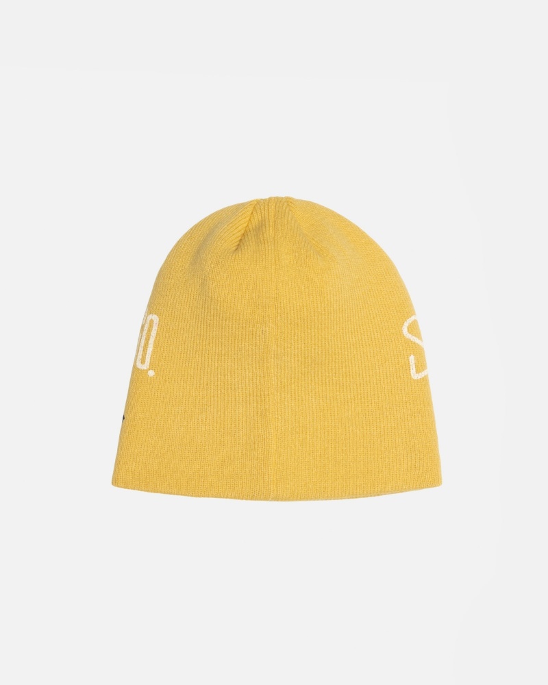 Stussy Skullcap Workgear Print Hoeden Mosterdgeel | 12793-DPYC