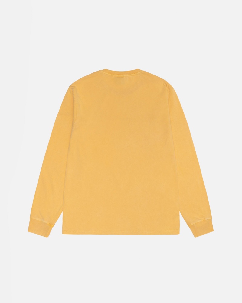 Stussy Small Stock Ls Pigment Dyed T-shirts Oranje | 30194-CJGI