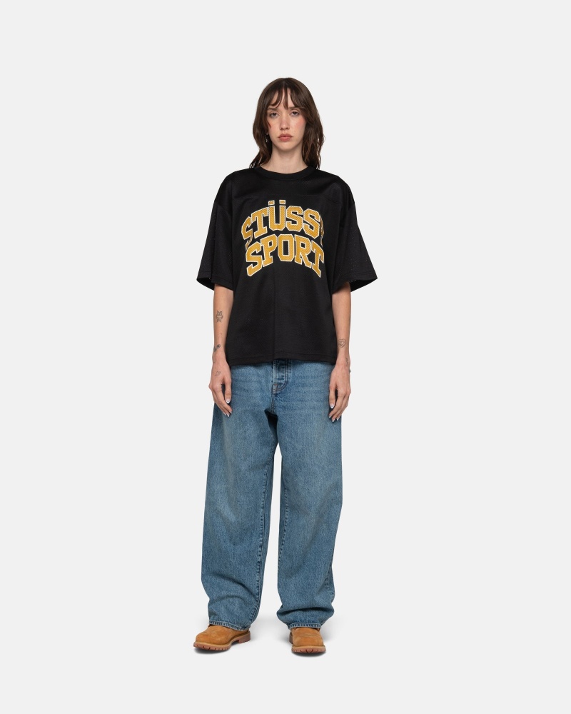 Stussy Sport Mesh Football Jersey Zwart | 18976-PEGD