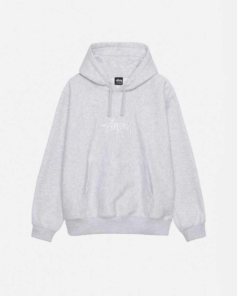 Stussy Stock Logo Applique Hoodie Grijs Wit | 46951-OEHL