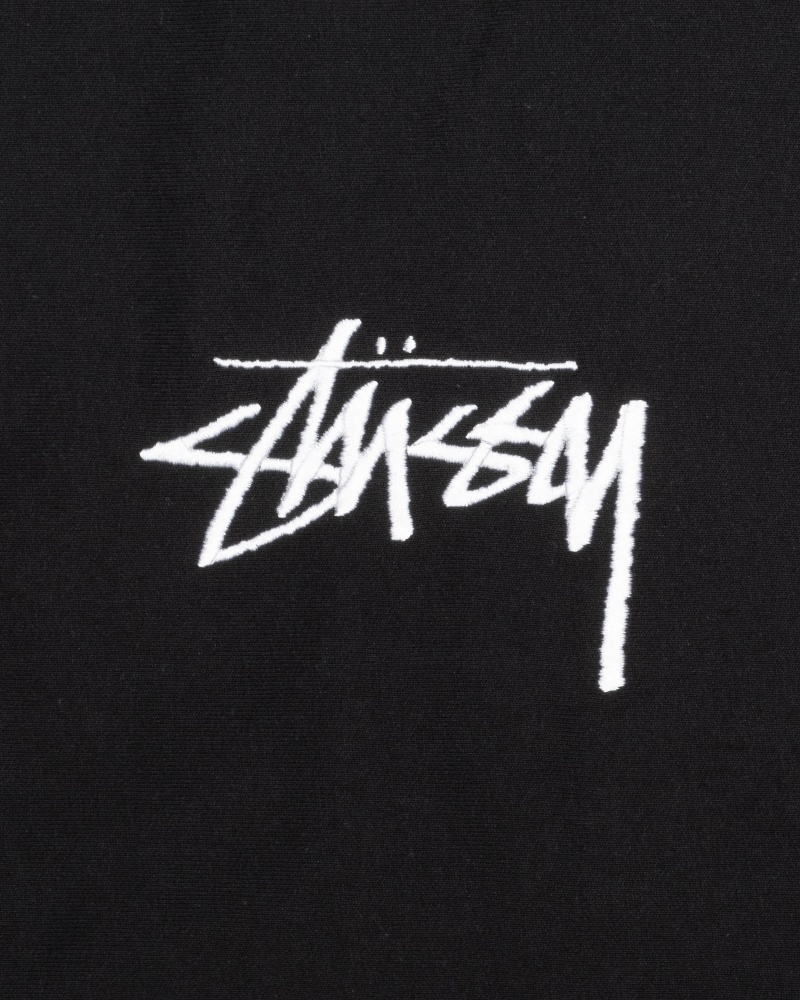 Stussy Stock Logo Applique Hoodie Zwart | 98317-PHEM