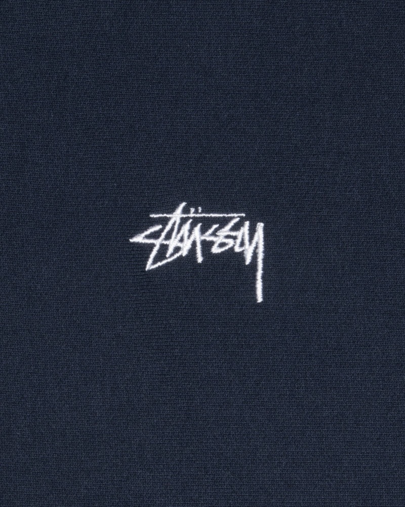 Stussy Stock Logo Crew Sweatshirts Donkerblauw | 06247-UNRZ