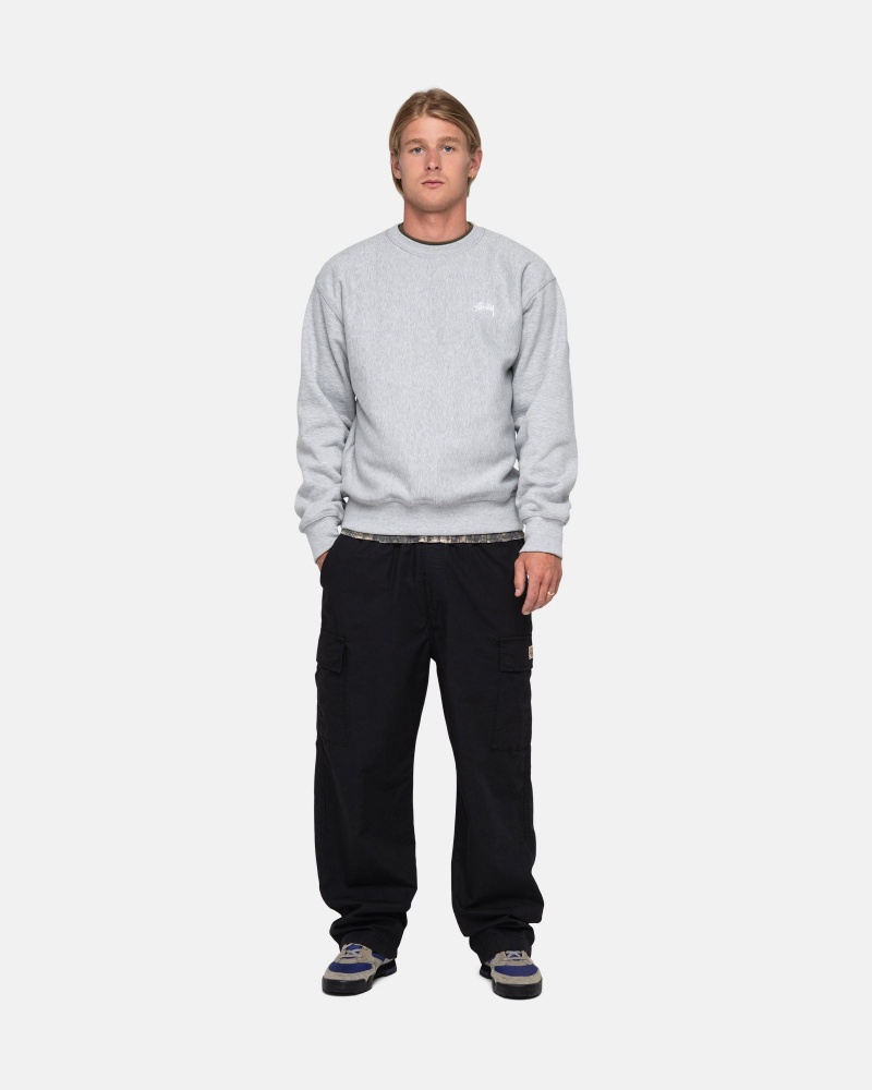 Stussy Stock Logo Crew Sweatshirts Grijs | 68021-MUQE