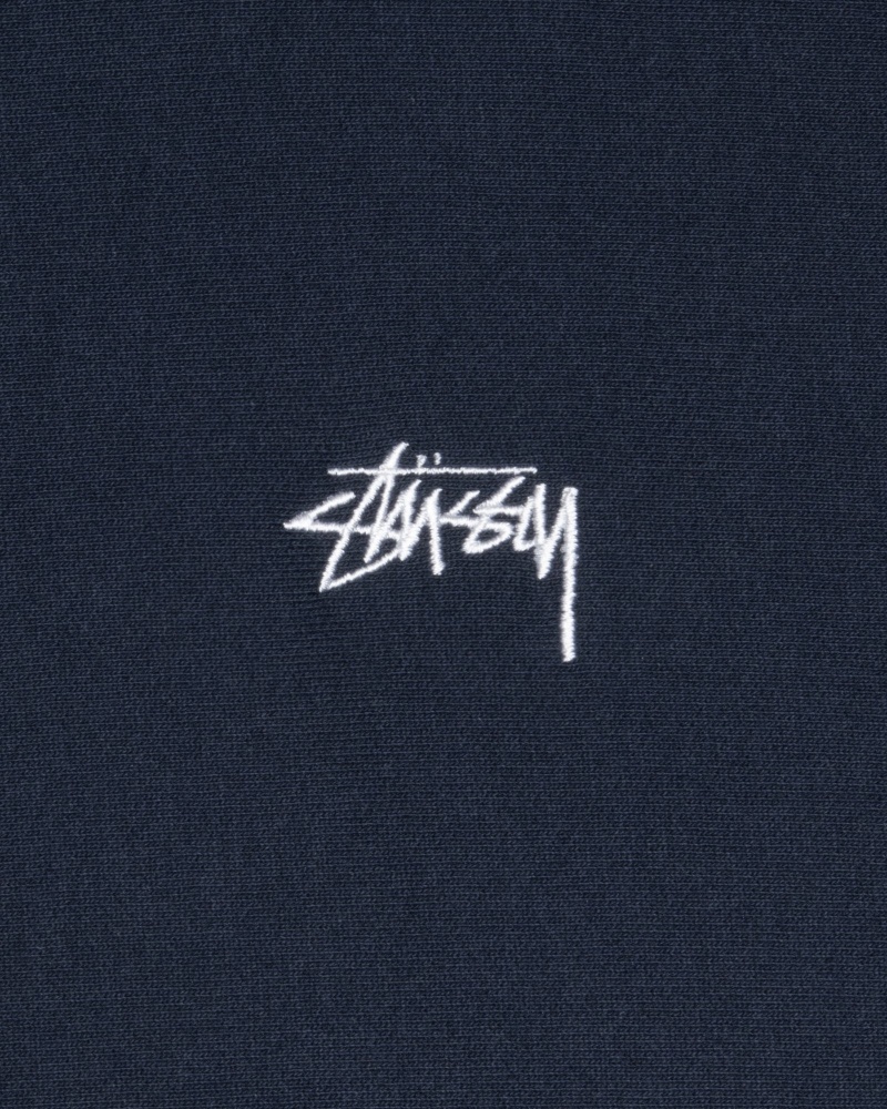 Stussy Stock Logo Hoodie Donkerblauw | 98023-WPUA