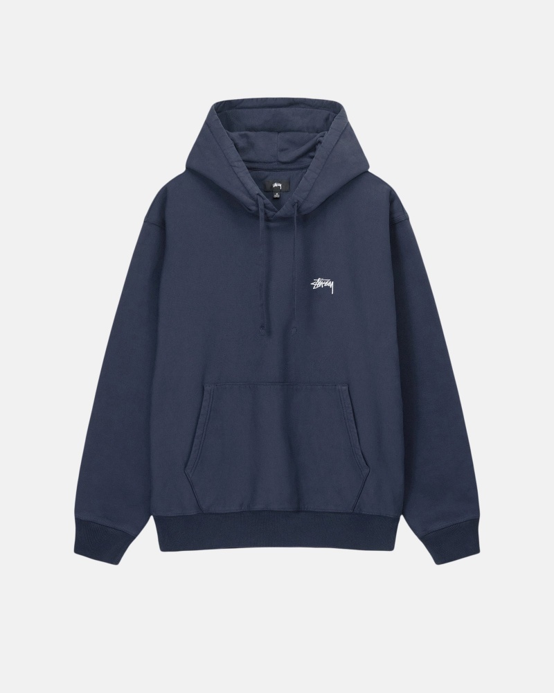 Stussy Stock Logo Hoodie Donkerblauw | 98023-WPUA