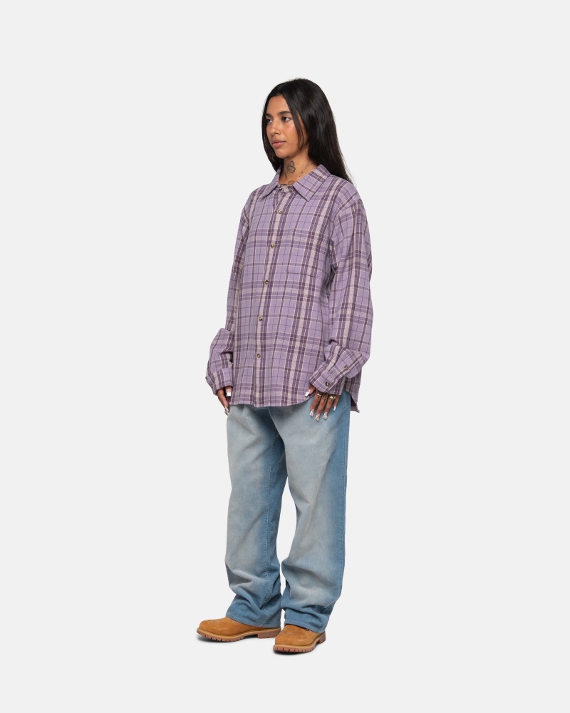 Stussy Stones Plaid Shirts     Lavendel | 68537-OTCH