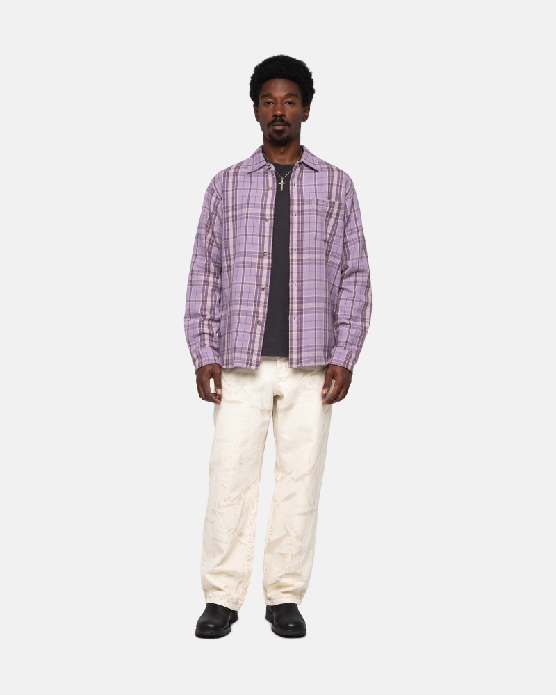 Stussy Stones Plaid Shirts     Lavendel | 68537-OTCH