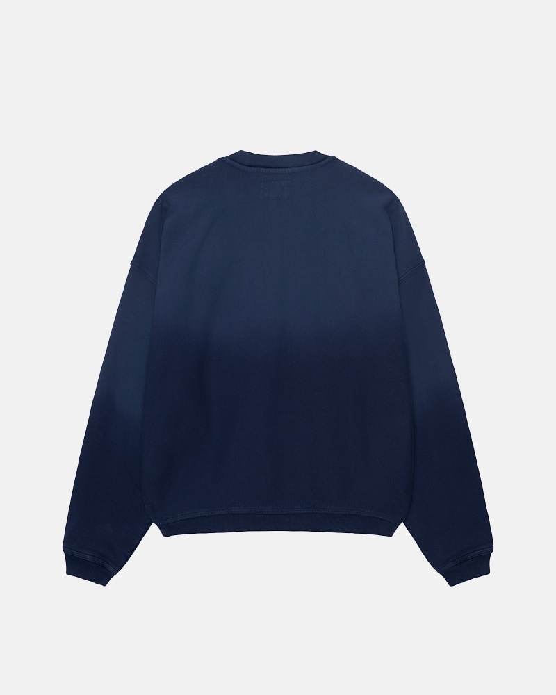 Stussy Sun Faded Oversized Crew Sweatshirts Donkerblauw | 23847-NPFI