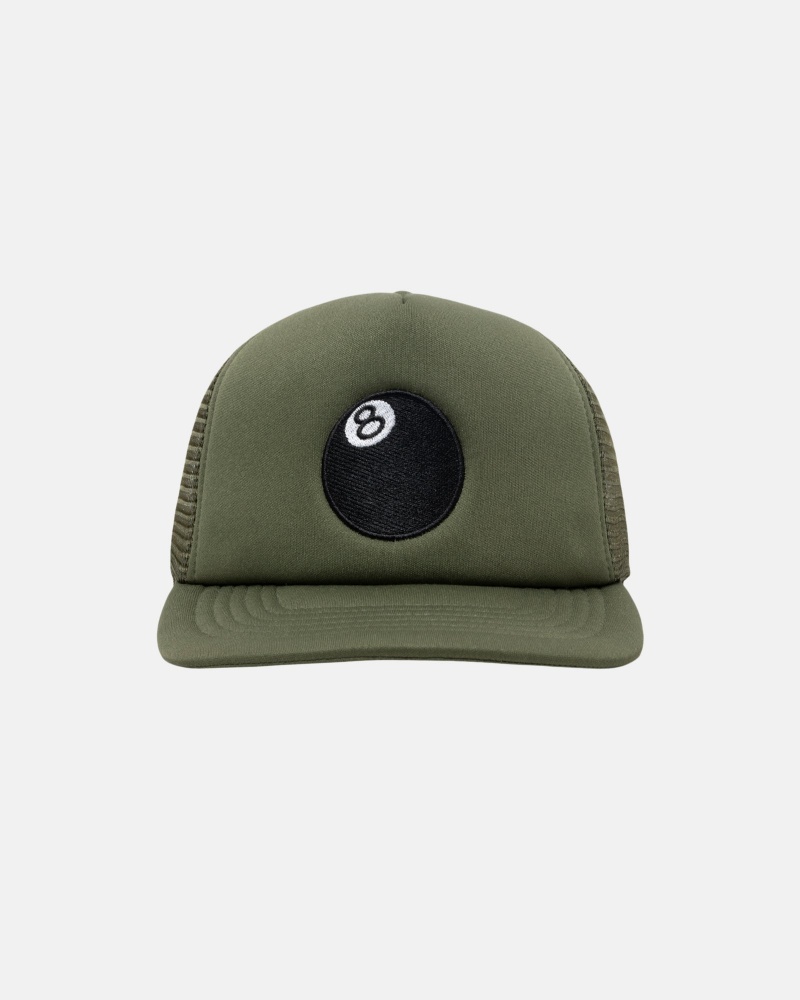 Stussy Trucker 8 Ball Snapback Hoeden Olijfgroen | 12947-HQUV