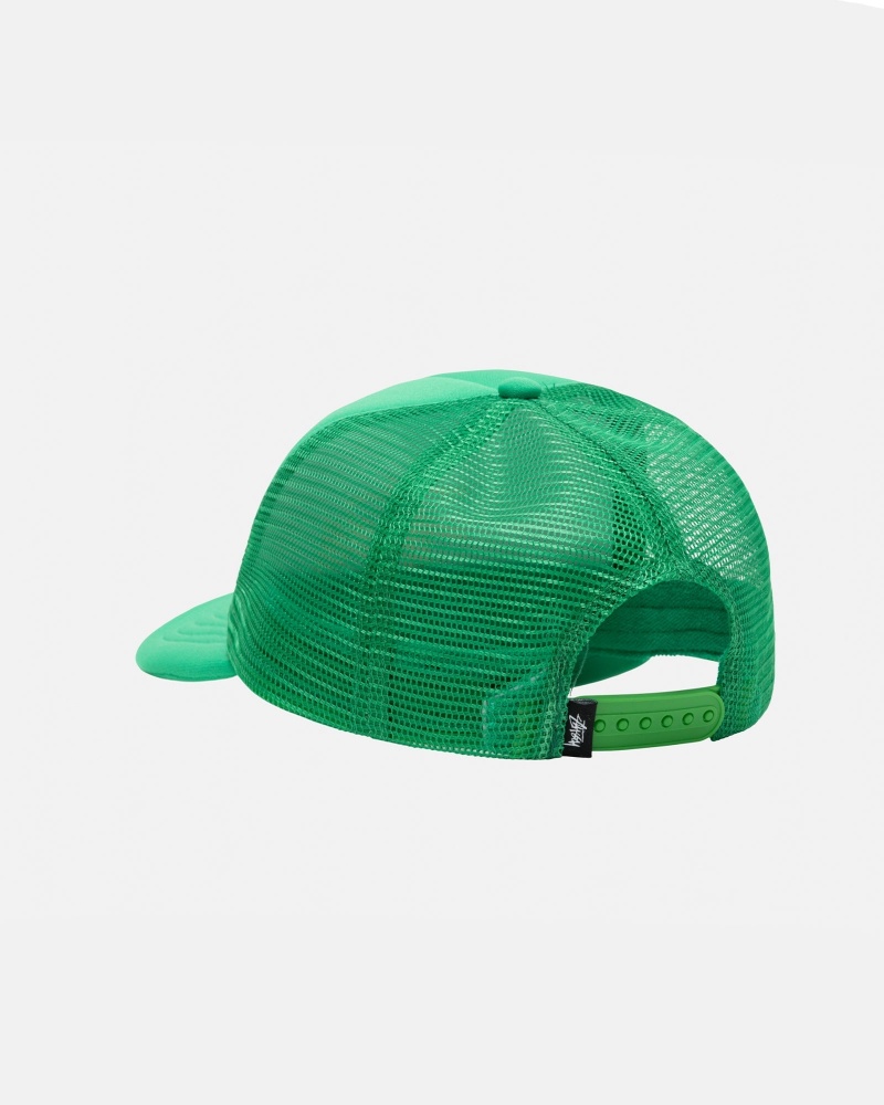 Stussy Trucker Big Basic Snapback Hoeden Groen | 71560-JFTG