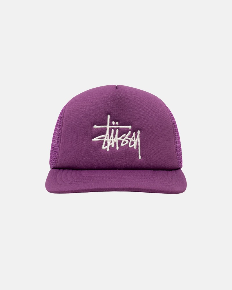 Stussy Trucker Big Basic Snapback Hoeden Paars | 47692-WZUG