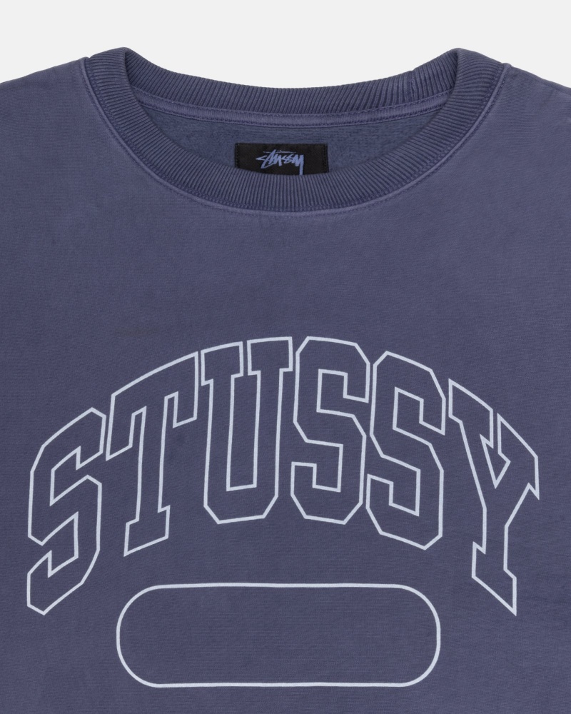 Stussy Varsity Oversized Crew Sweatshirts Blauw | 27053-SYBU