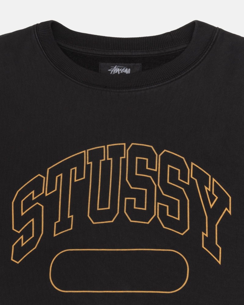 Stussy Varsity Oversized Crew Sweatshirts Zwart | 24913-JTZI