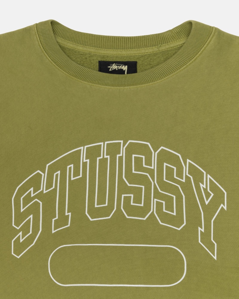 Stussy Varsity Oversized Crew Sweatshirts Groen | 20419-EYQS