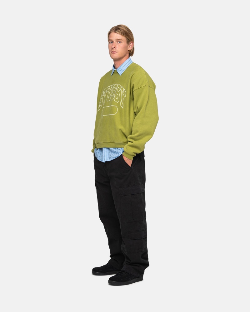 Stussy Varsity Oversized Crew Sweatshirts Groen | 20419-EYQS