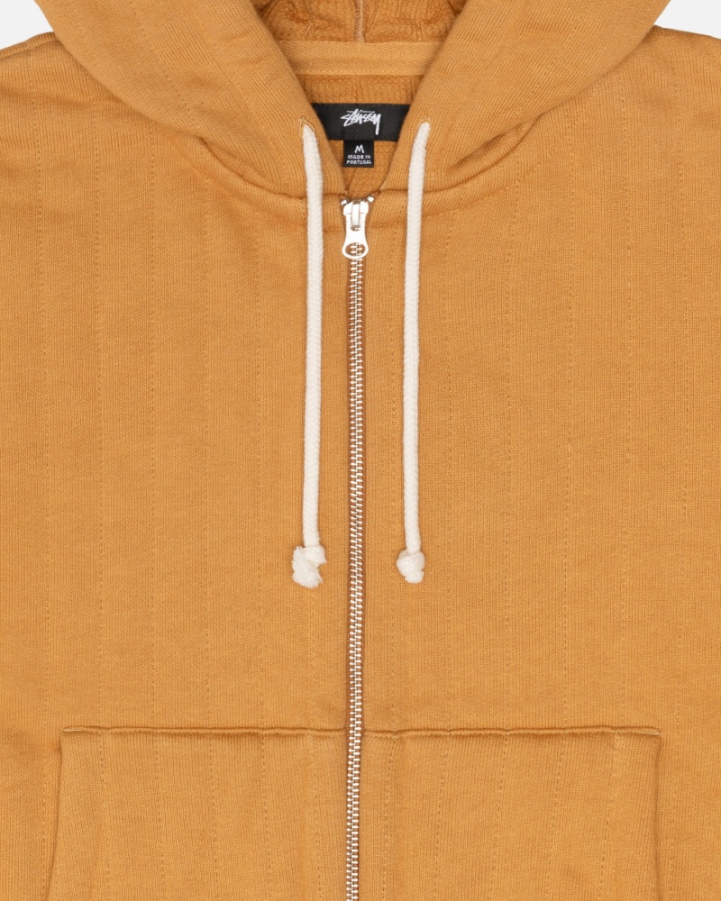 Stussy Vertical Gewatteerd Zip Hoodie Bruin | 16042-QRWE