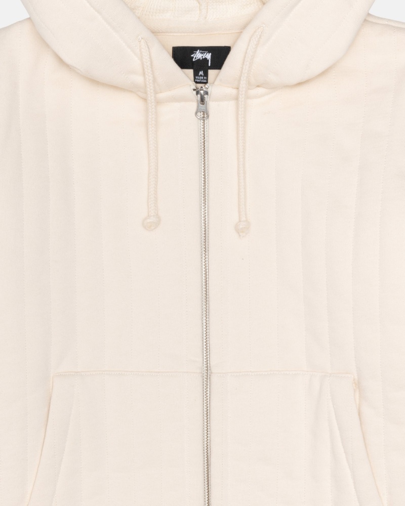 Stussy Vertical Gewatteerd Zip Hoodie Wit | 17689-LBQJ