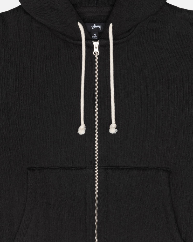 Stussy Vertical Gewatteerd Zip Hoodie Zwart | 69150-ZPFS