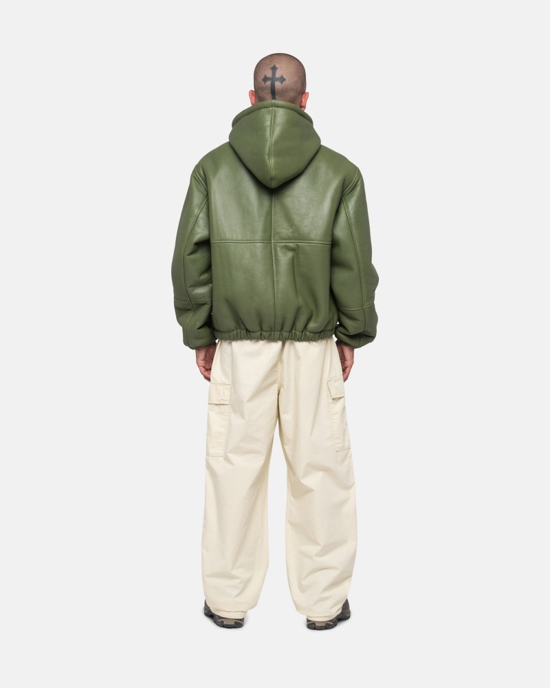 Stussy Werk Shearling Jassen Groen | 90146-FKBJ