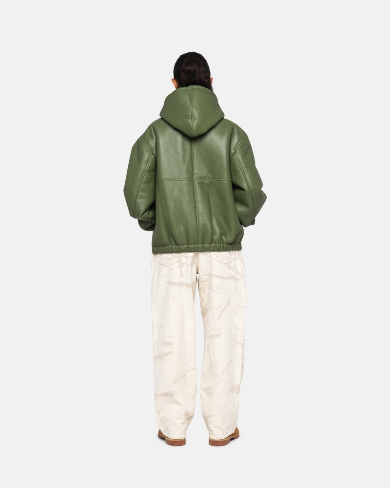 Stussy Werk Shearling Jassen Groen | 90146-FKBJ