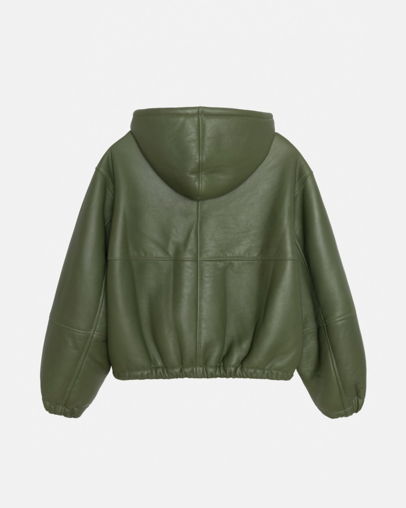 Stussy Werk Shearling Jassen Groen | 90146-FKBJ