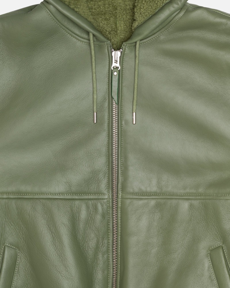 Stussy Werk Shearling Jassen Groen | 90146-FKBJ