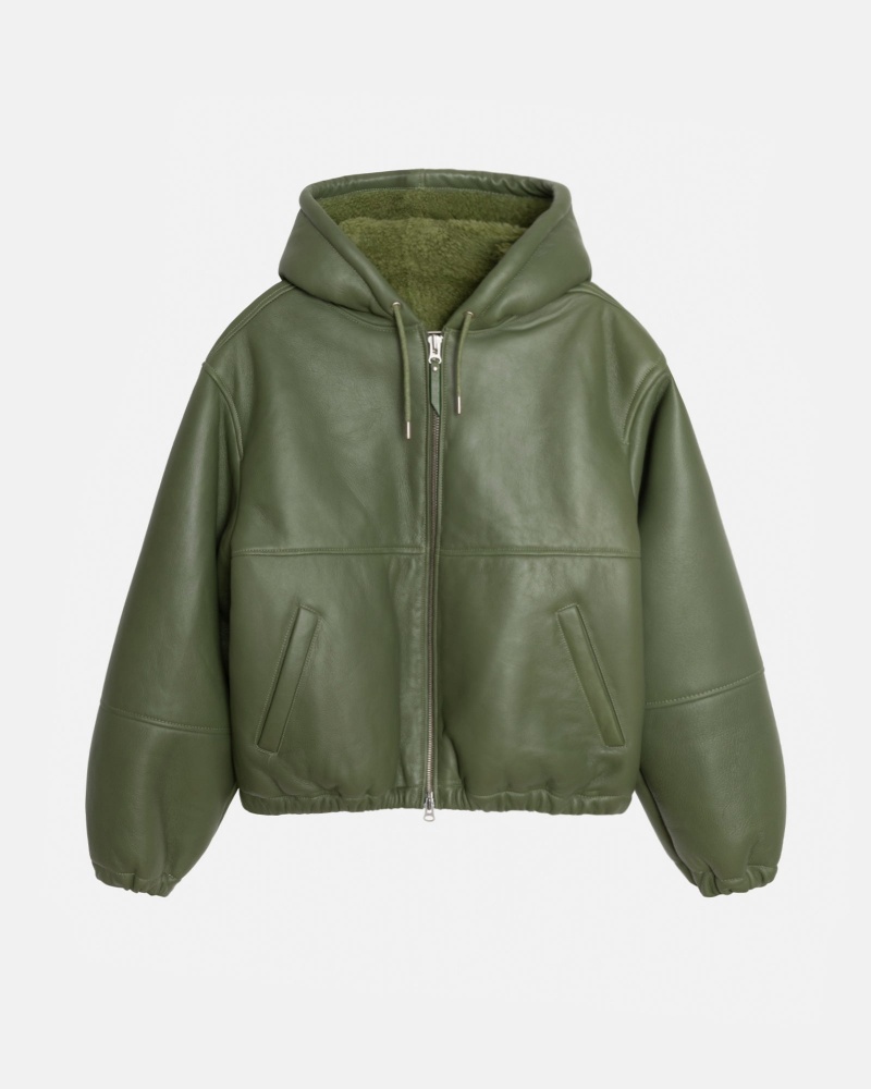 Stussy Werk Shearling Jassen Groen | 90146-FKBJ