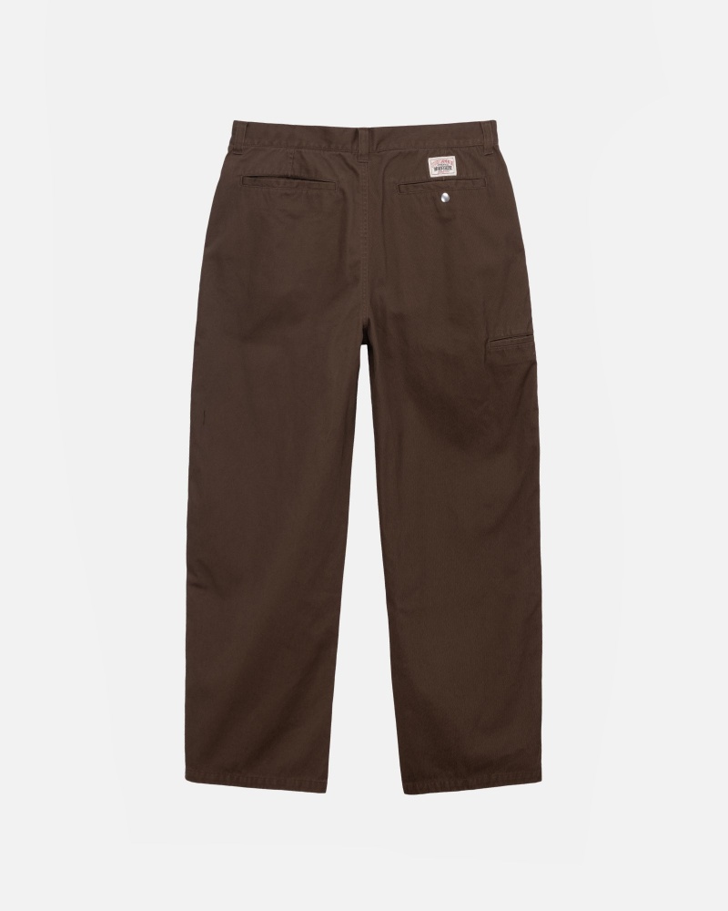 Stussy Workgear Trouser Twill Broek Bruin | 75682-EKPR