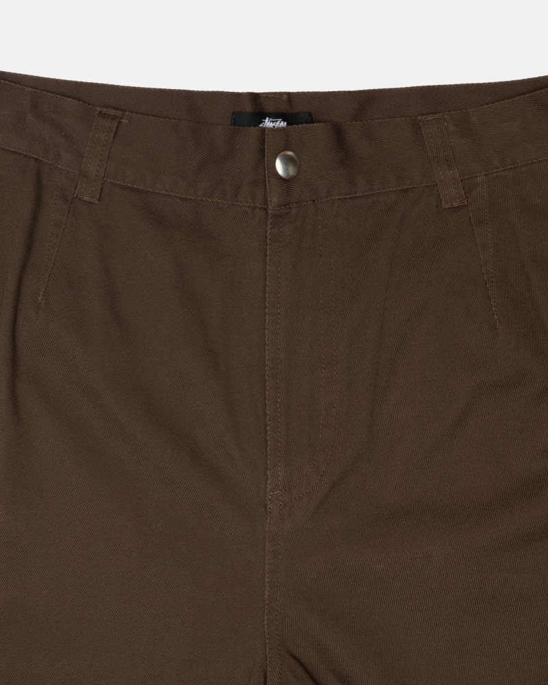 Stussy Workgear Trouser Twill Broek Bruin | 75682-EKPR