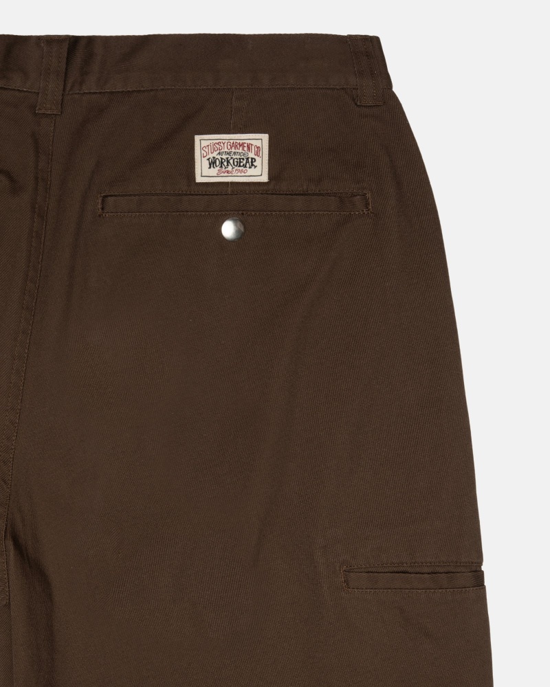 Stussy Workgear Trouser Twill Broek Bruin | 75682-EKPR