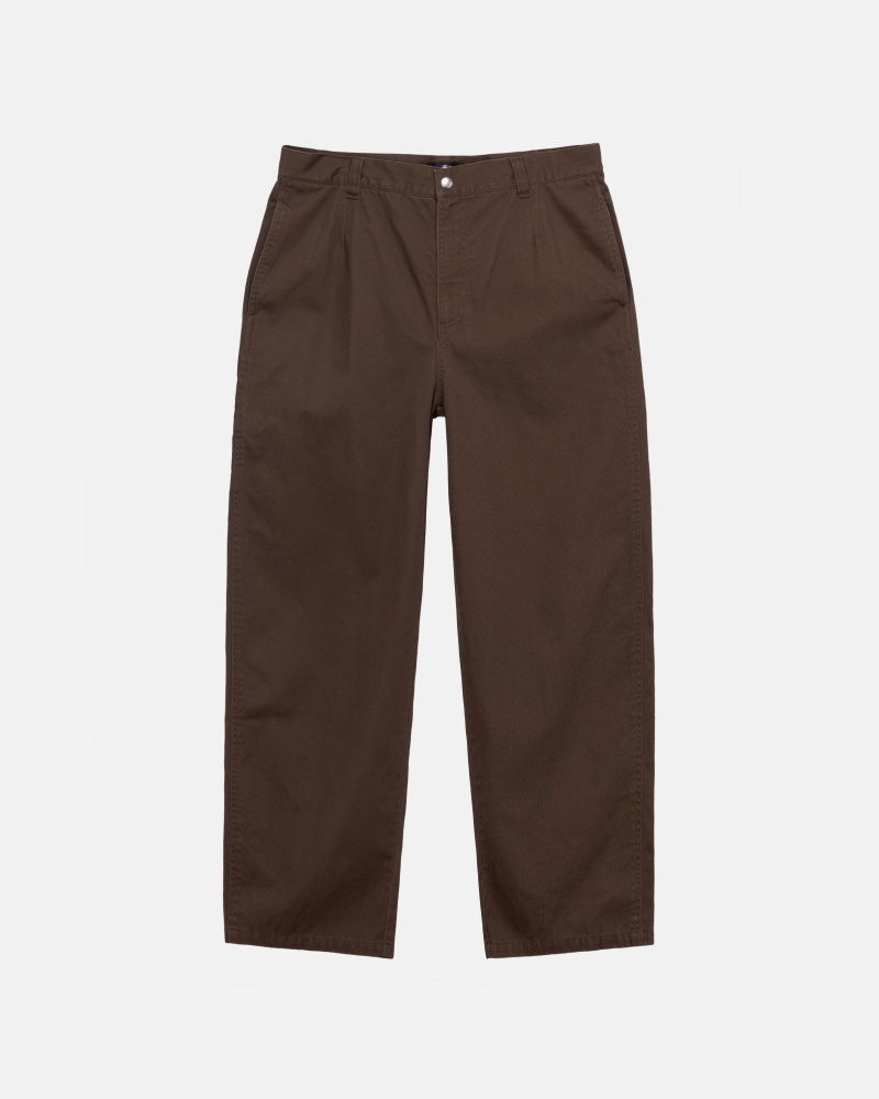 Stussy Workgear Trouser Twill Broek Bruin | 75682-EKPR