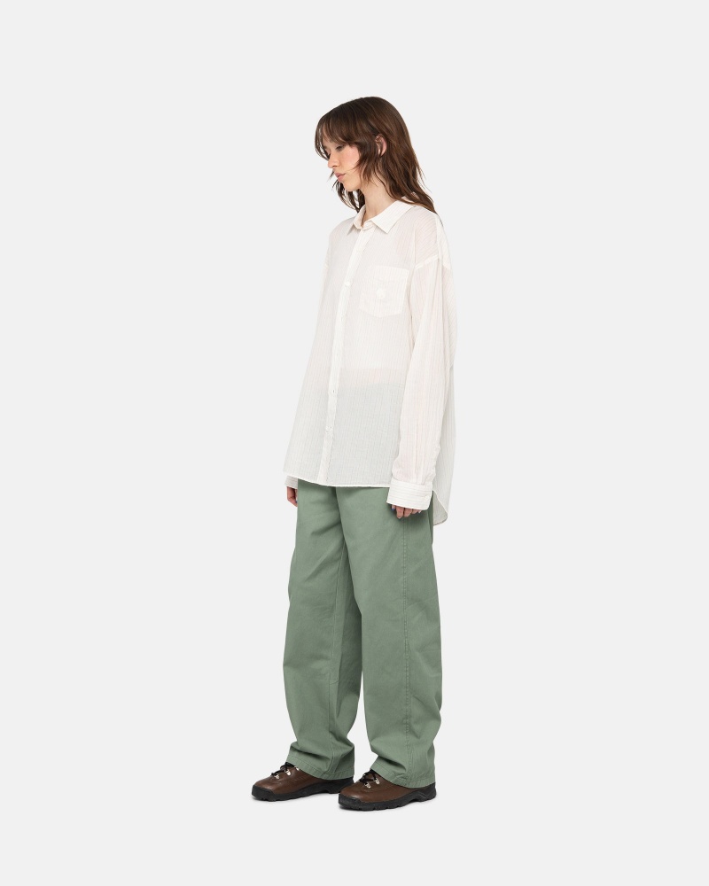 Stussy Workgear Trouser Twill Broek Groen | 35496-LVJD