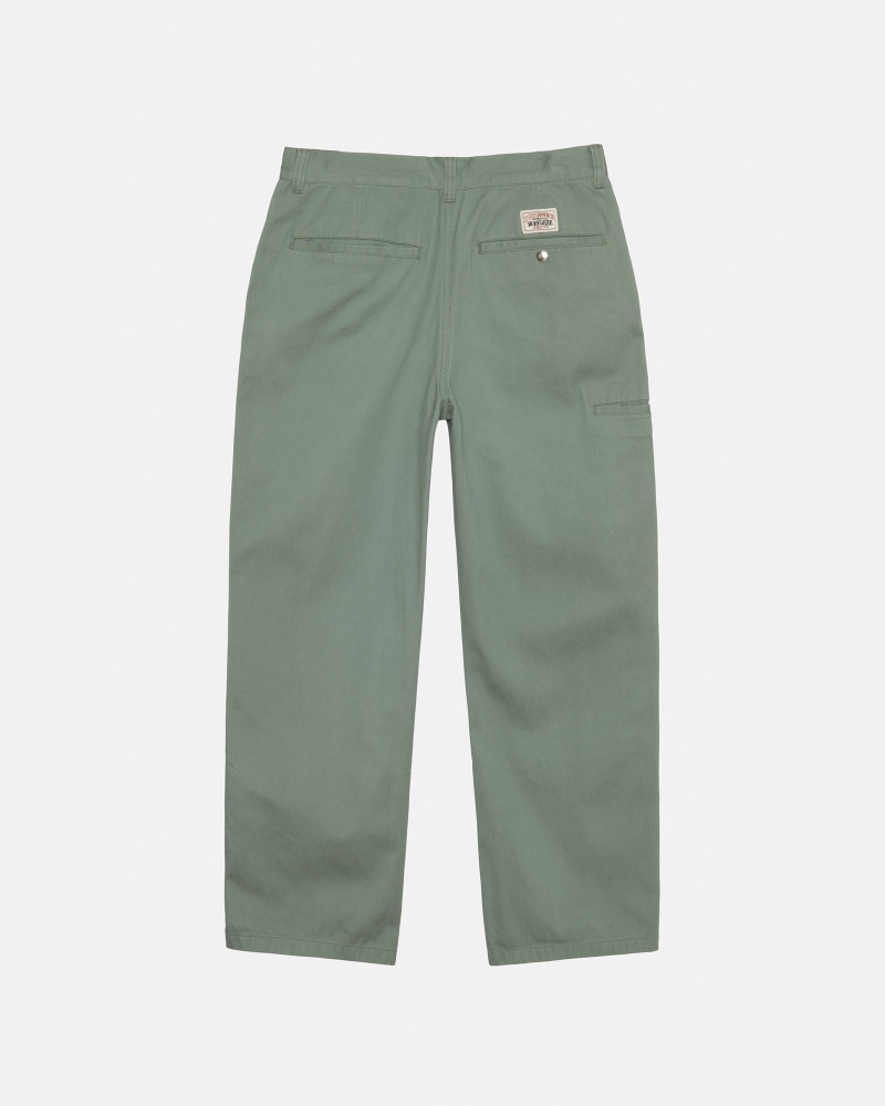 Stussy Workgear Trouser Twill Broek Groen | 35496-LVJD