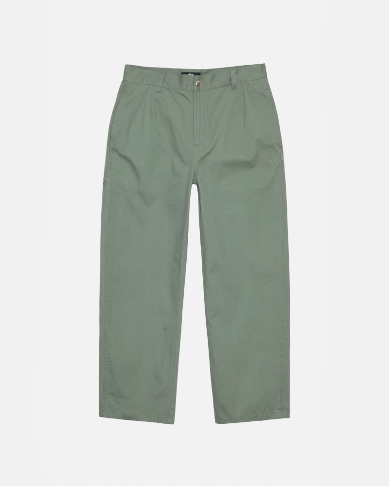 Stussy Workgear Trouser Twill Broek Groen | 35496-LVJD