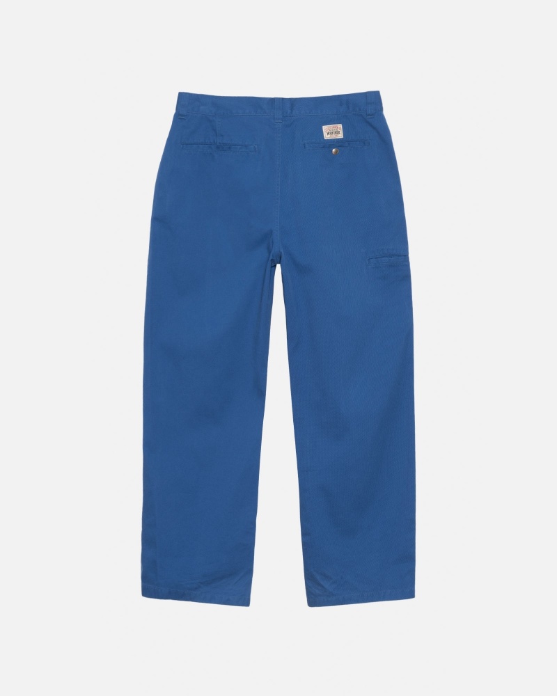 Stussy Workgear Trouser Twill Broek Koningsblauw | 47103-VOMA