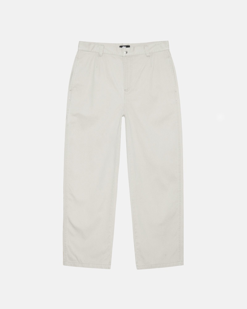 Stussy Workgear Trouser Twill Broek Wit | 34901-XPHG