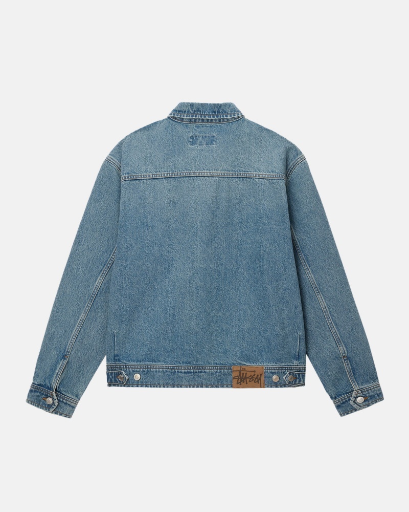 Stussy Zip Werk Denim Jassen Blauw | 54810-MJGZ