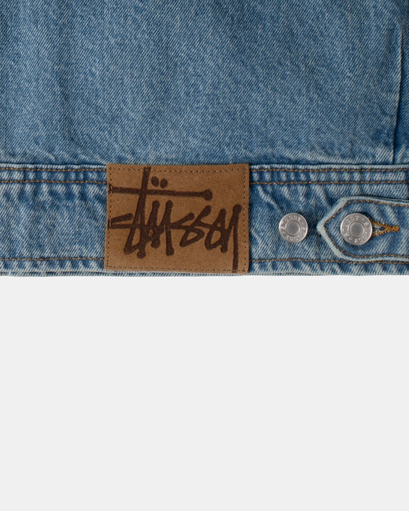 Stussy Zip Werk Denim Jassen Blauw | 54810-MJGZ