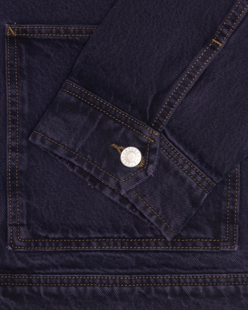 Stussy Zip Werk Denim Jassen Donkerblauw | 48062-QKIX