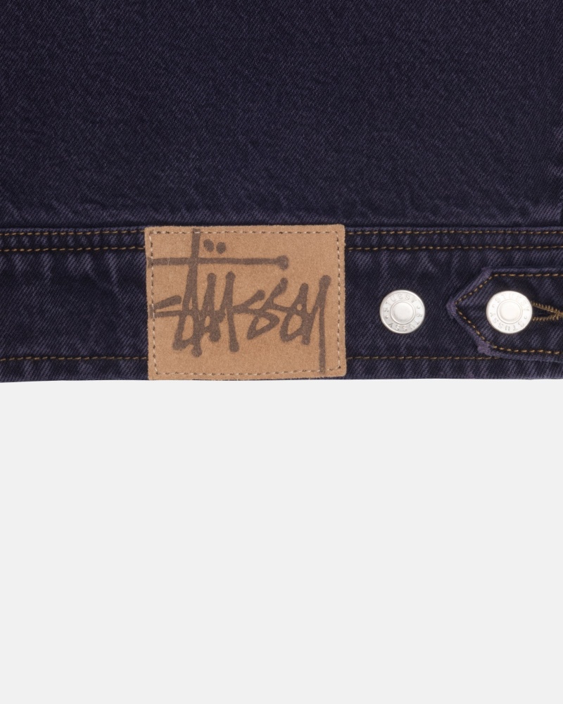 Stussy Zip Werk Denim Jassen Donkerblauw | 48062-QKIX