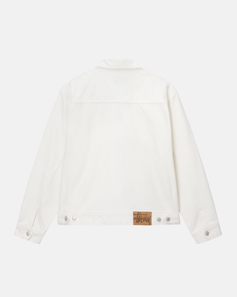 Stussy Zip Werk Overdyed Jassen Wit | 35192-YCJW