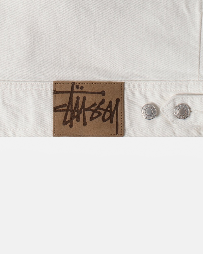 Stussy Zip Werk Overdyed Jassen Wit | 35192-YCJW