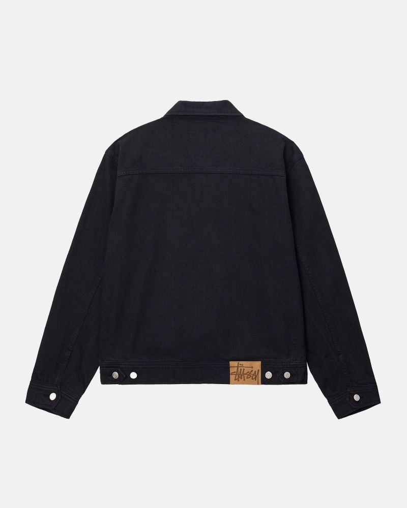 Stussy Zip Werk Overdyed Jassen Zwart | 16385-UQTP