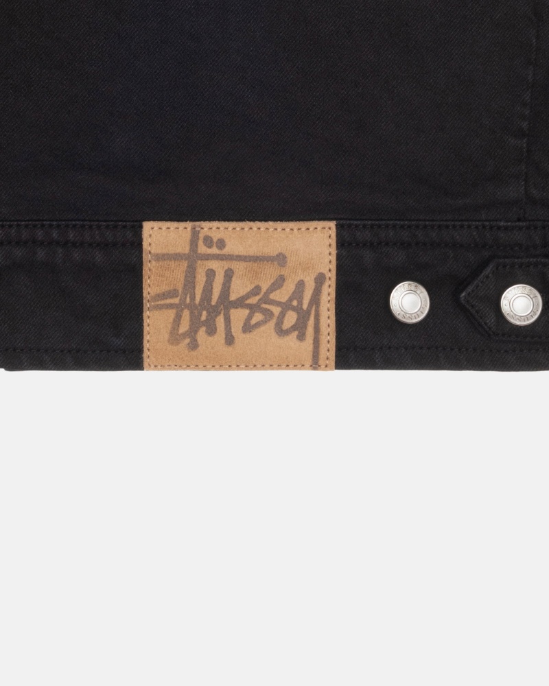 Stussy Zip Werk Overdyed Jassen Zwart | 16385-UQTP