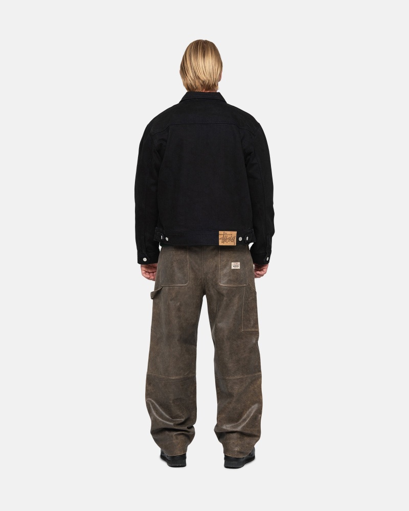 Stussy Zip Werk Overdyed Jassen Zwart | 16385-UQTP